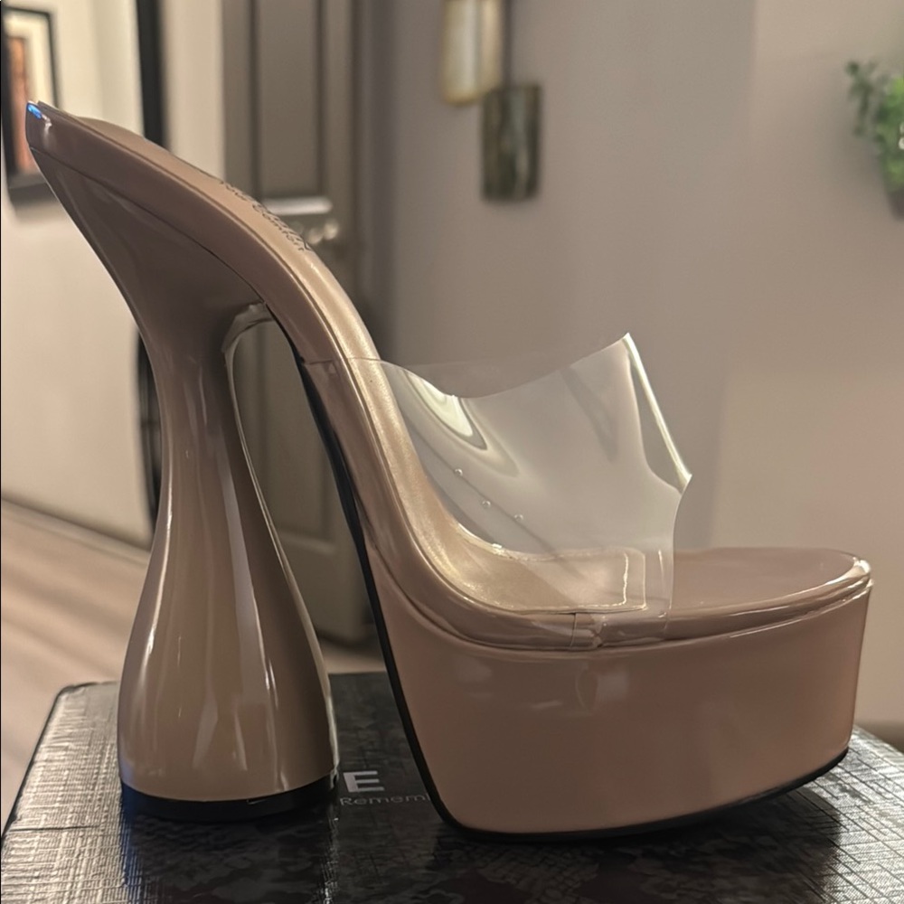 Cape Robbin❣️Inji Clear Round Toe Platform High Heels (Inji) BRAND NEW IN BOX❣️